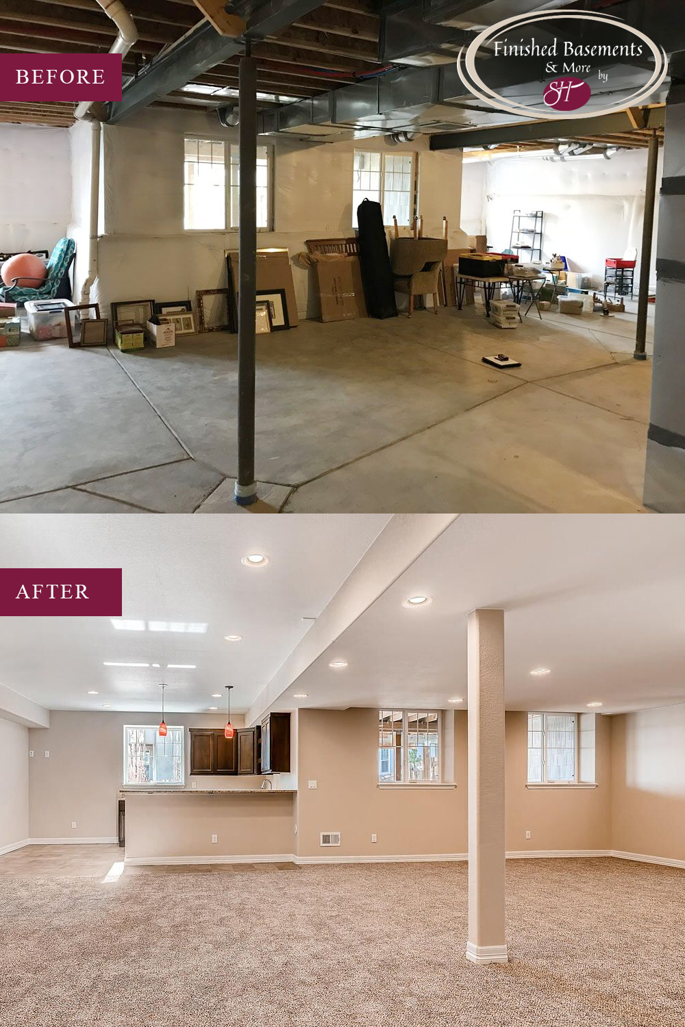 5 Basement Remodel Before And Afters Sheffield Homes Finished Basements And More
