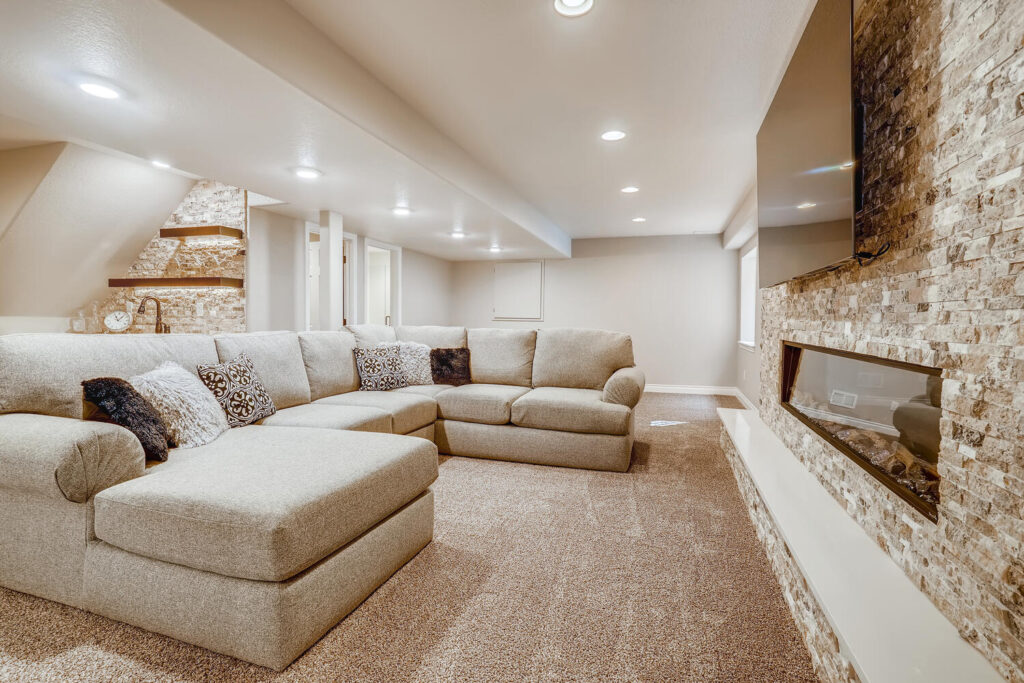 contemporary basement living room ideas